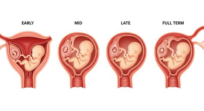 Stages of fetal development inside the uterus pregnancy milestones explained visually illustration