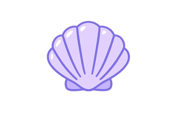 Fototapeta premium Glowing Seashell Icon on Gray Background