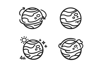Fototapeta premium Four planets in a line with different attributes