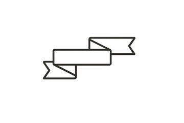 Blank ribbon banner on golden background