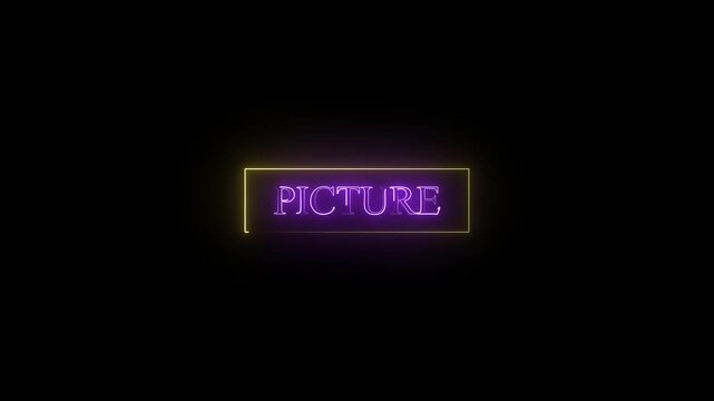 Abstract Pink Neon Text Picture Symbol Animation &ndash; Dark Background