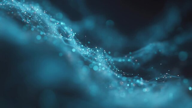 blue dark wave line connection space