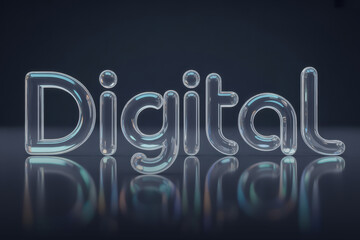 Digital Glass Letters Create Modern Tech Vibe For Digital Branding And Innovation Concepts

