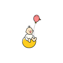 baby with balloon