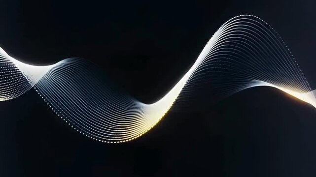 3d rendered illustration of dna and moving lines on black background motion effects