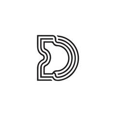 A creative vector logo design with "D" letter .	
