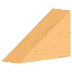 Isometric wooden ramp or wedge block isolated on white background.