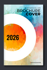 Colorful rainbow vector watercolor vertical backgrounds for poster, banner, book cover or flyer