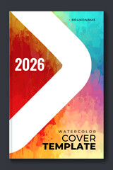 Colorful rainbow vector watercolor vertical backgrounds for poster, banner, book cover or flyer