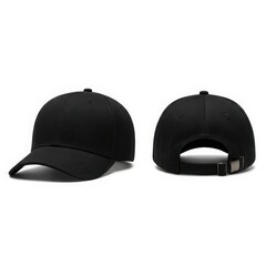Black baseball cap isolated on white background