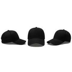 Black baseball cap isolated on white background