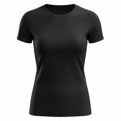 Black t-shirt isolated on white background