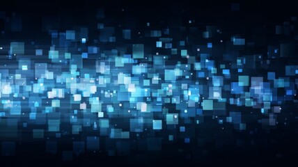 Abstract blue technology and finance background with pixel patterns, futuristic fintech design, digital science vector illustration, high-tech innovation concept