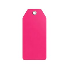 Pink tag isolated on white background