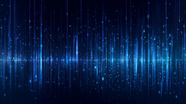 Abstract blue technology and finance background with pixel patterns, futuristic fintech design, digital science vector illustration, high-tech innovation concept - Powered by Adobe