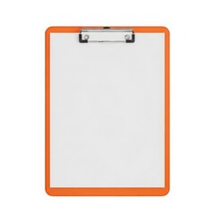 Orange clipboard isolated on white background