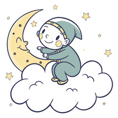 little girl on the moon