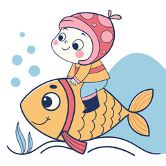funny fish cartoon