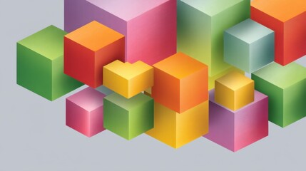 Obraz premium Colorful Geometric Shapes in Abstract Composition with Various Sizes and Colors, Perfect for Modern Art and Design Backgrounds or Graphic Projects