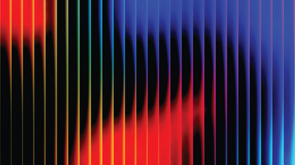 Abstract Vertical Neon Gradient Lines Background with Dark Multicolor Waves