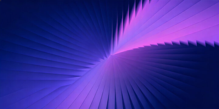 Radial starburst sharp layered blade geometric shapes radiating outward from bright magenta center to deep indigo edges, overlapping elements, smooth gradient and futuristic minimalist digital abstrac