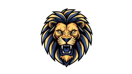 Obraz premium Colorful Lion Head Logo Illustration Design.