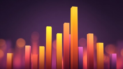 Abstract color bars representing rising data trends and analytics insights in a modern graphic design for digital marketing and business presentations
