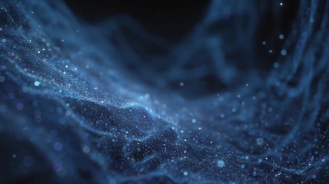 blue dark wave line connection space