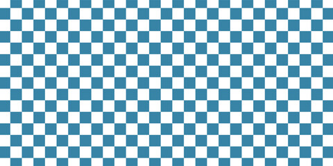 Blue checkerboard, checkered, gingham, plaid, tartan pattern background. Classic racing flag design. Checkered plaid seamless texture. Vintage chessboard with flat style. Retro squares design.