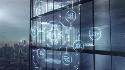 Smart city building with digital data interface network - Powered by Adobe