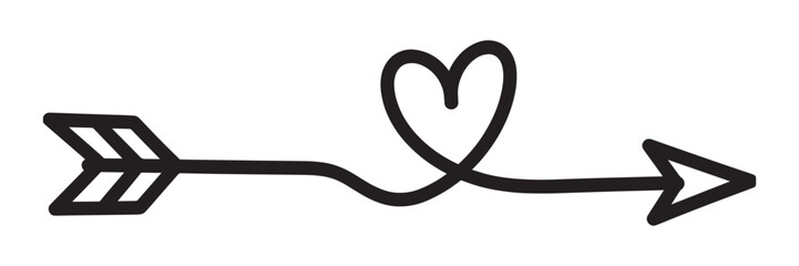Stunning arrow with heart symbol