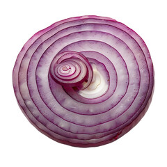 Fresh Red Onion Ring Slice Isolated On Transparent Background