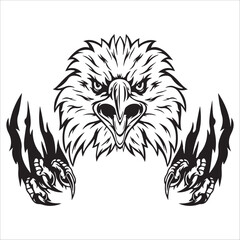 Fierce Eagle Head And Talons Icon Design