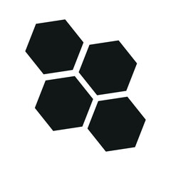 Hexagon vector icon. Isolated on white background.