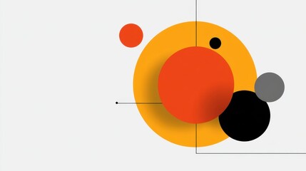 Abstract Geometric Composition with Circular Shapes in Bold Colors on a Clean Background for Modern Design and Creative Projects