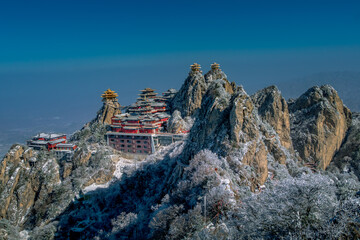 A Temple Lost in the Frosted Mountains