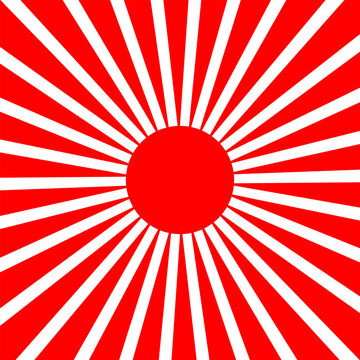 Abstract japanese flag for decoration design, cartoon background sunlight Japan style, sunshine background, vintage sunburst &ndash; stock vector