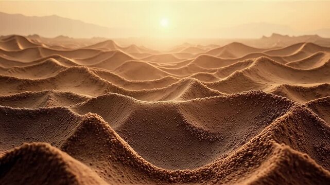 Intricate coffee sediment patterns forming landscape silhouette
