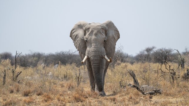 African elephant (Loxodonta africana), running, Nxai Pan National Park, Botswana