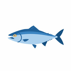 Obraz premium Blue Tuna Fish Swimming in Ocean Waters, Marine Wildlife Animal, Sea Creature Cartoon Illustration Isolated