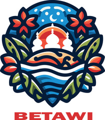 Betawi logo icon vector white background .