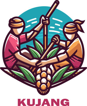 kujang logo icon vector white background .