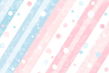 Serene pastel pink and blue diagonal stripes with scattered gentle circles and subtle bokeh