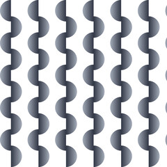 Seamless Black Gradient Scalloped Wave Pattern on White Background