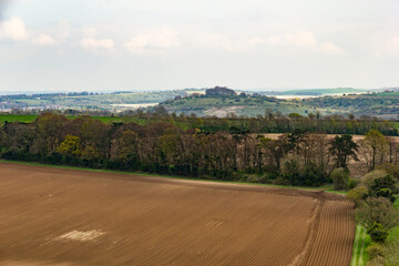 St. Catherines hill the Anglo Saxon fort located near to Twyford Down in the chalk hills around Winchester in Hampshire