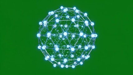 Digital globe representing global connectivity with glowing nodes and network lines in futuristic green background - Powered by Adobe
