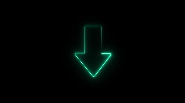 Animated arrow bouncing slide to down arrow icon on black background for scroll navigation and user interface indicator