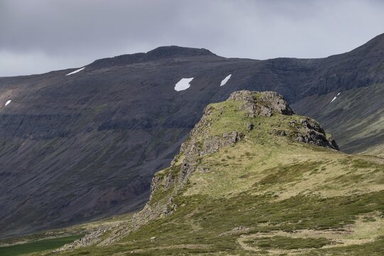 So-called Cathedral of the Elves, &Aacute;lfakirkjan, Tungustapi, S&aelig;lingsdalur, Laugar, Westfjords, Iceland
