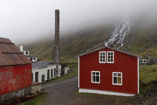 Abandoned herring factory Dj&uacute;pav&iacute;k, Reykjarfj&ouml;r&eth;ur, Strandir, &Aacute;rnes, Westfjords, Iceland