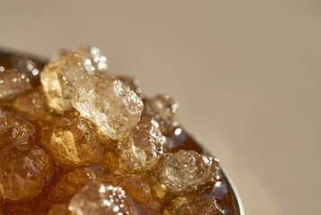 Close-up of refreshing ice cubes in beverage